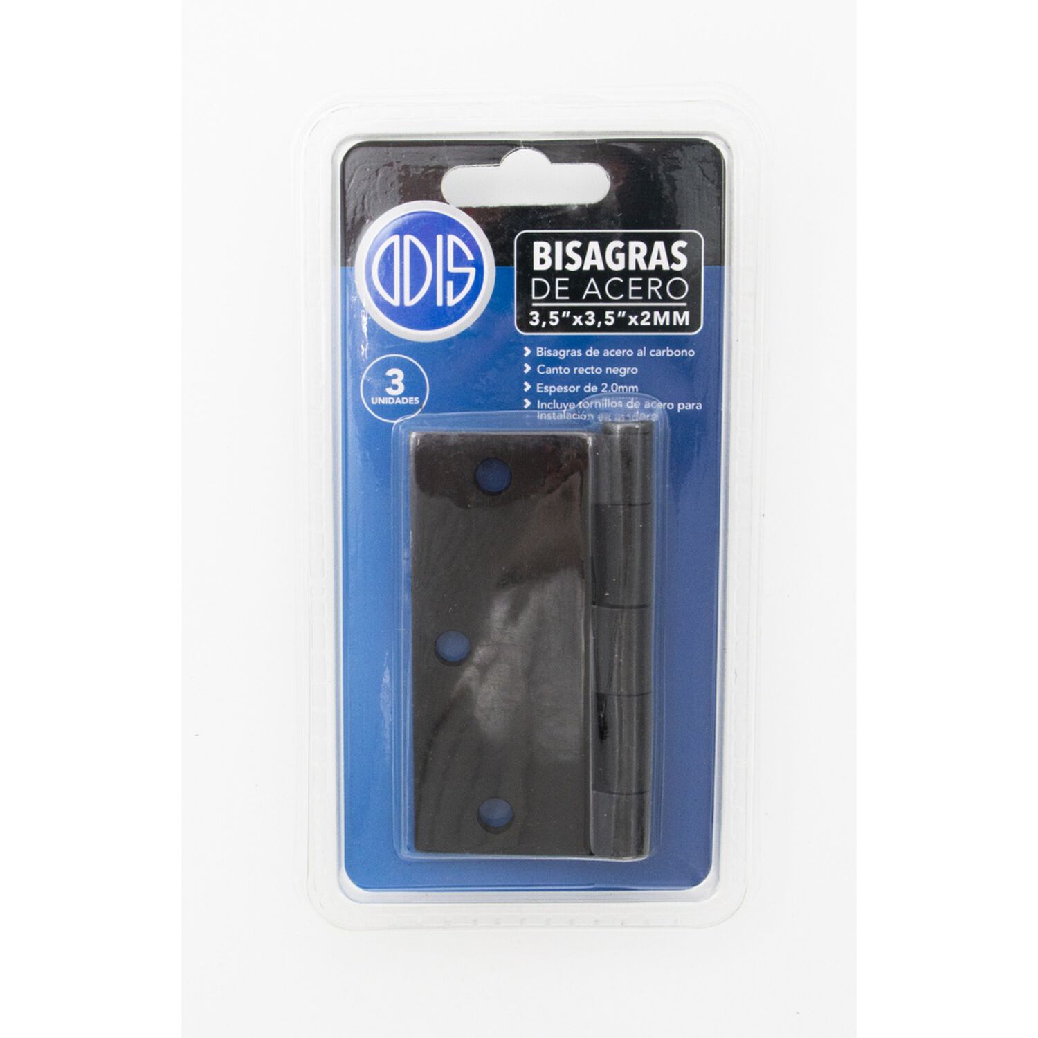 Pack 3 Bisagra Acero Odis 3,5&rdquo;&times;3,5&rdquo;&times;2,0mm - Negro image number 7.0