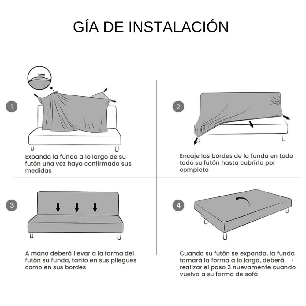  Funda Cubre Futon Elasticada Estampada Tela Lisa Ffe1-3 image number 4.0