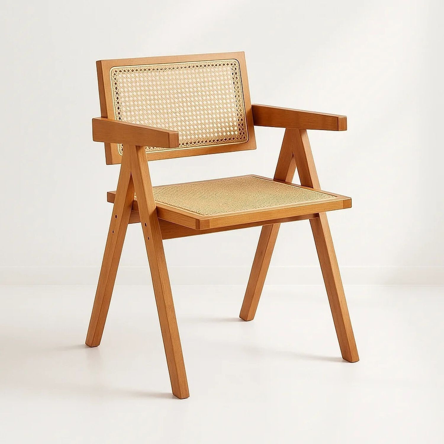 Silla Sitial Butaca Chandigarh Madera Rattan Natural image number 0.0