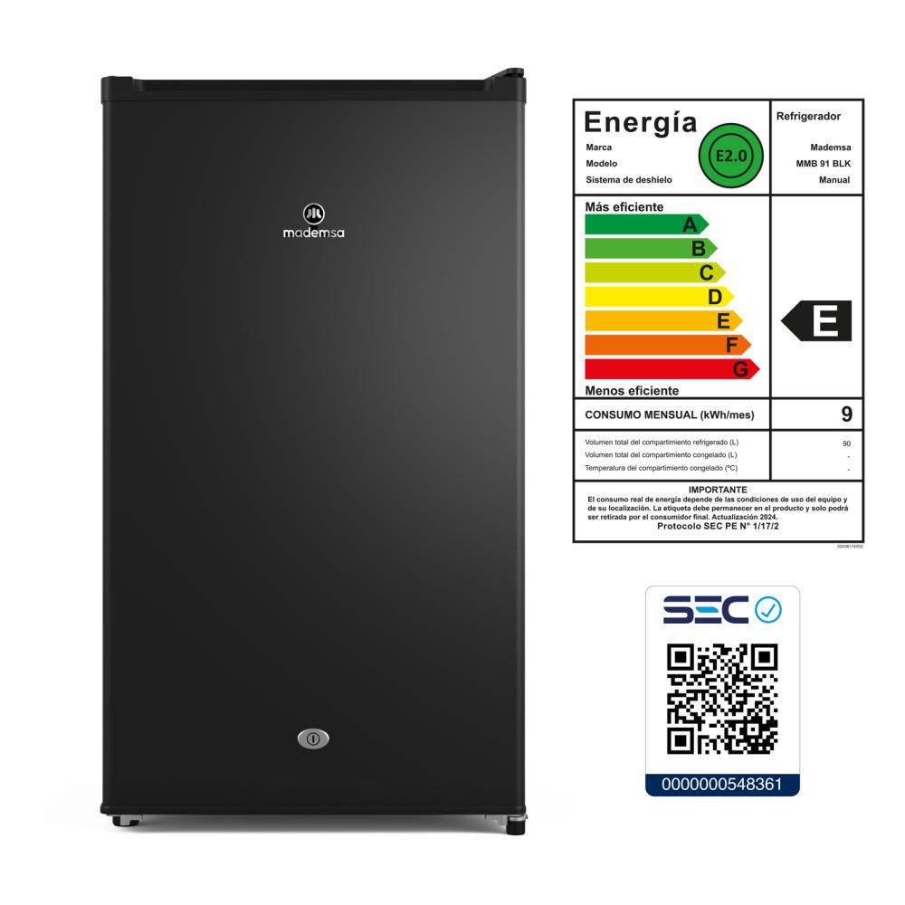 Frigobar Mademsa Mmb 91 Blk / Fr&iacute;o Directo / 90 Litros / E image number 7.0