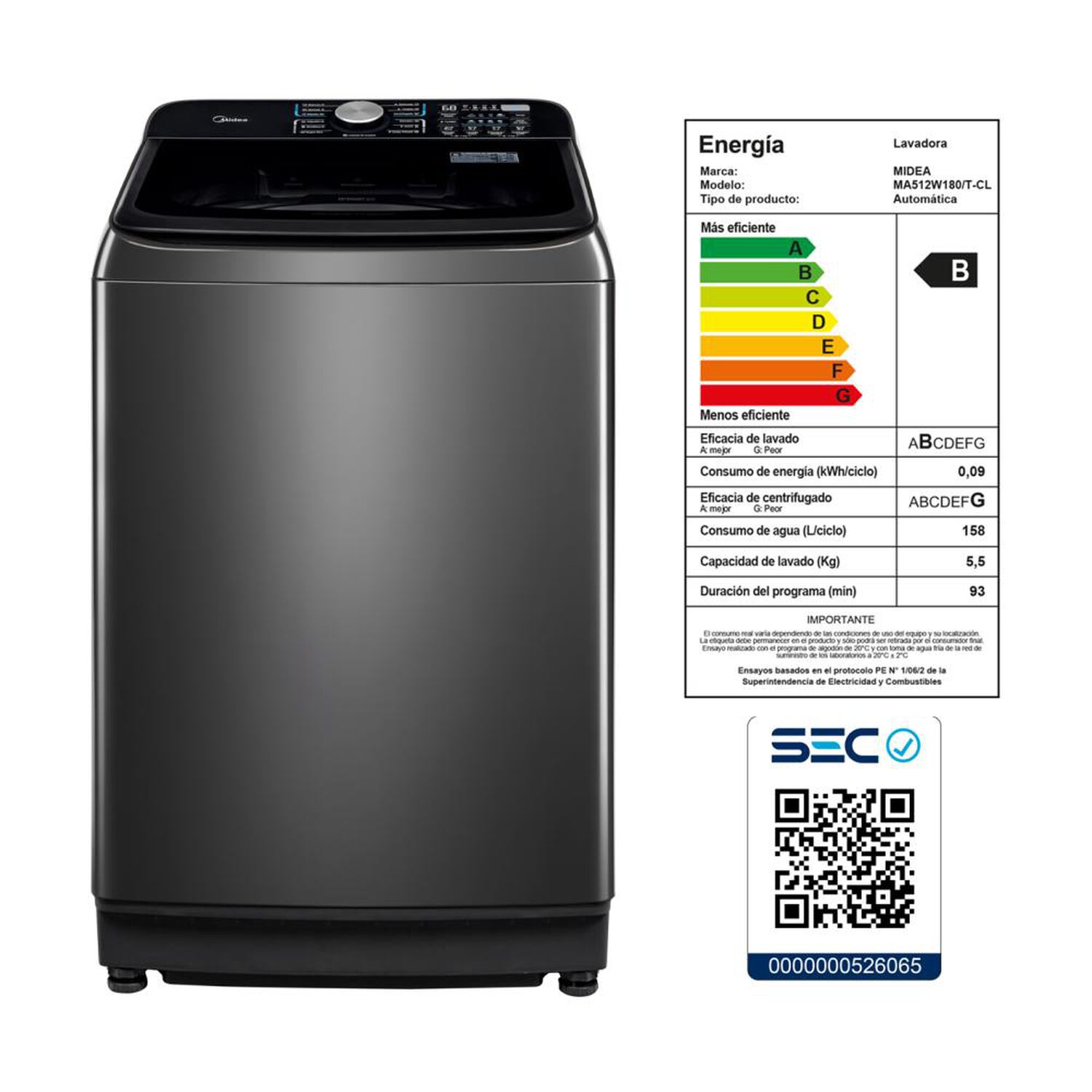 Lavadora Midea MA512W180/T-C/ 18 Kg image number 10.0