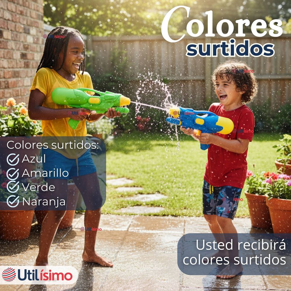 Pack 2 Pistolas De Agua 300ml 32cm Colores Surtidos Juguete Lanza Agua Ni&ntilde;o Ni&ntilde;a image number 1.0