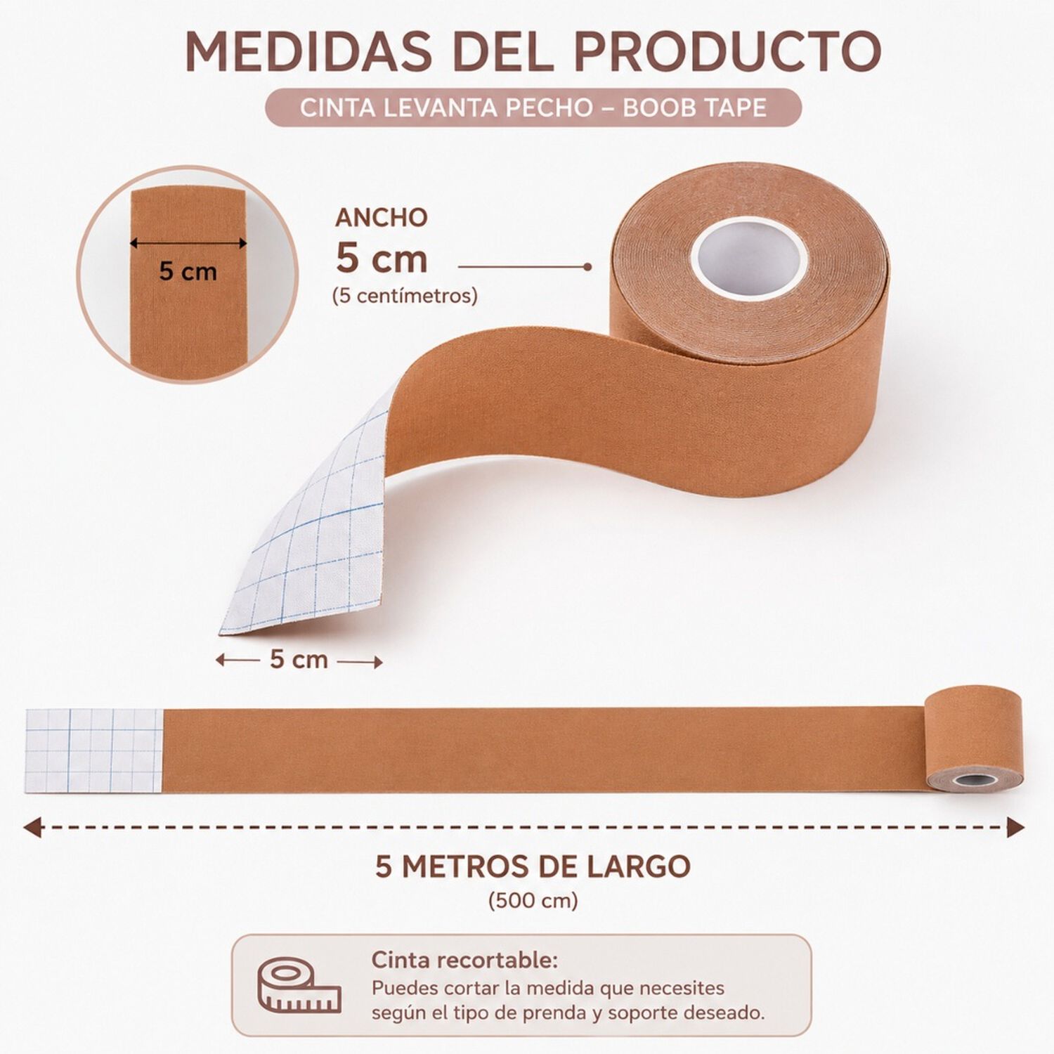 Cinta Levanta Pecho 5cmx5mt + 20 Cubre Pezones Boob Tape image number 9.0