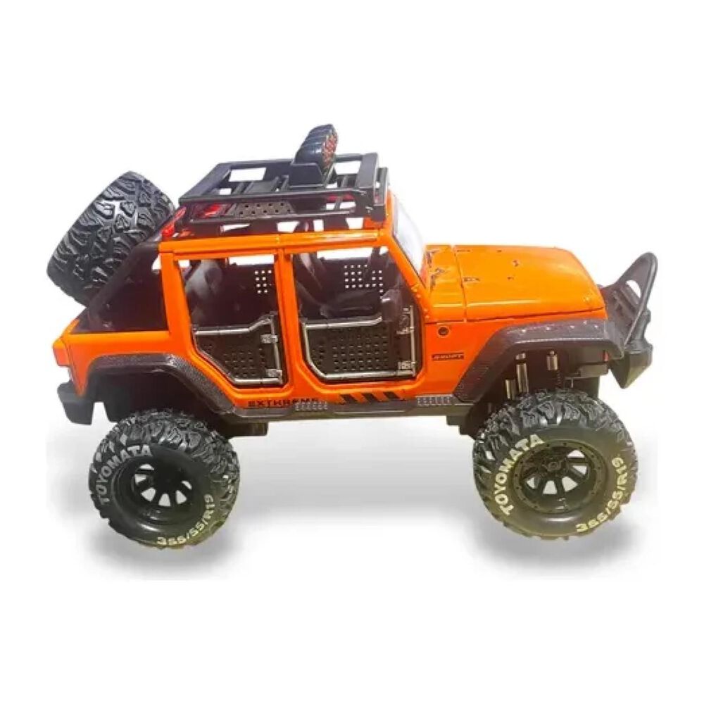 Juguete Auto Jeep Wrangler A Escala 1:24 Naranja Infnatil image number 1.0