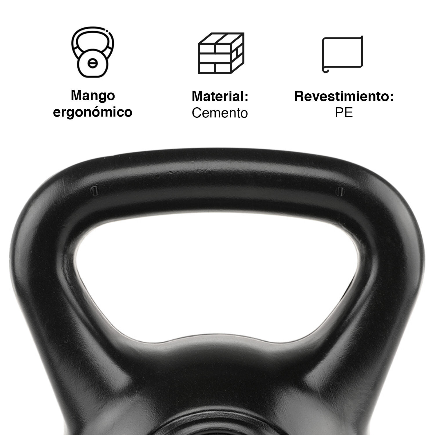 Kettlebell Mancuerna Pesa Rusa Cemento 8 Kg Negro image number 4.0