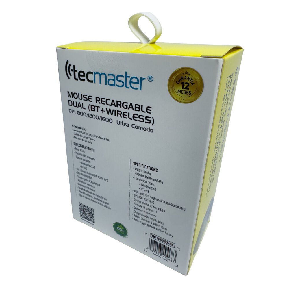 Mouse Inalámbrico Bt + Wireless Recargable Ergonomico image number 6.0
