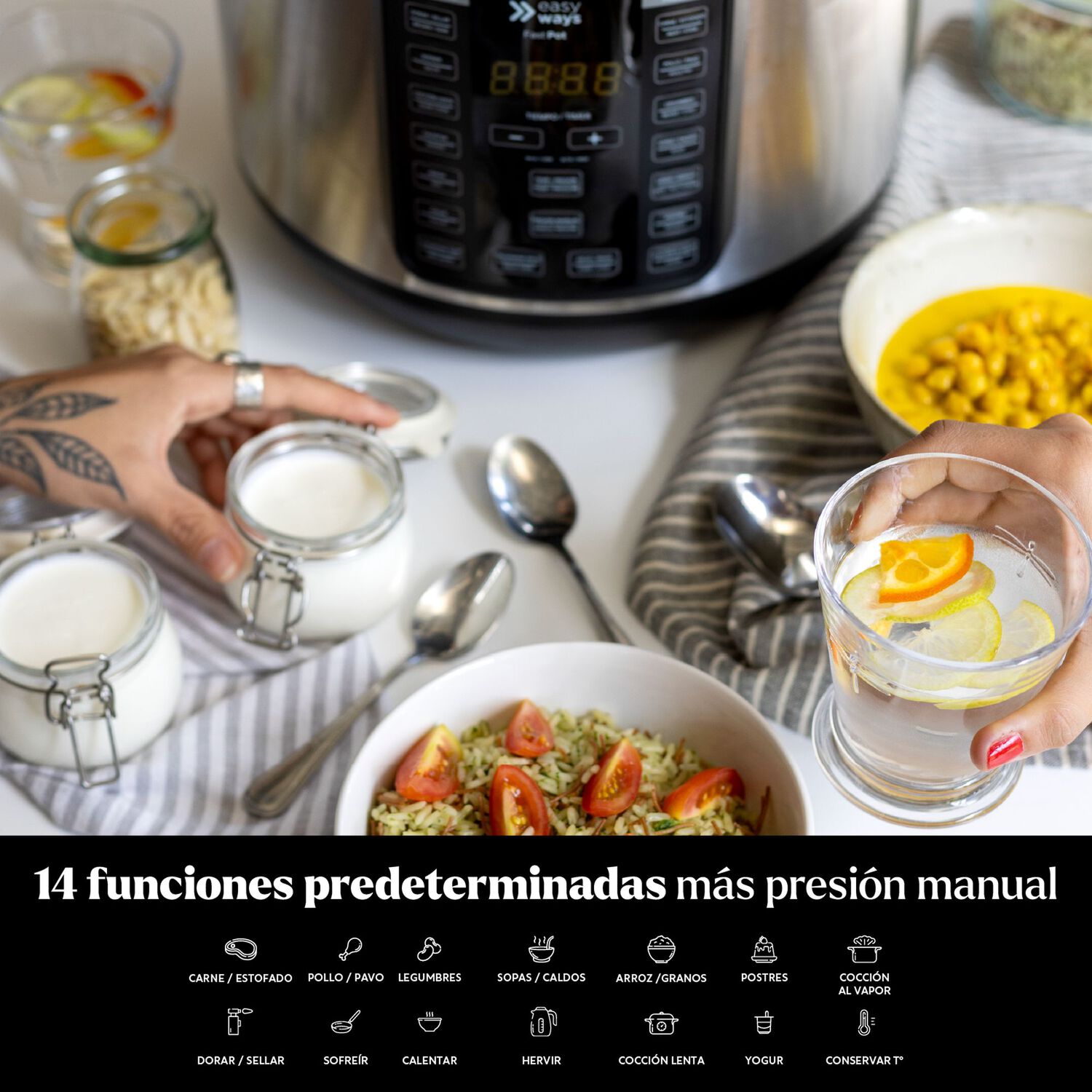 Olla Presi&oacute;n Multifuncional Fast Pot 7,6 L Ceramic+ Easyways image number 2.0