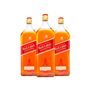 Whisky Johnnie Walker Etiqueta Roja 1500 Cc X 3
