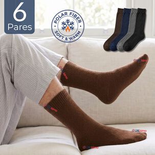 Pack 6 Pares Calcetines T&eacute;rmicos Corte Alto Hombre Surtidos