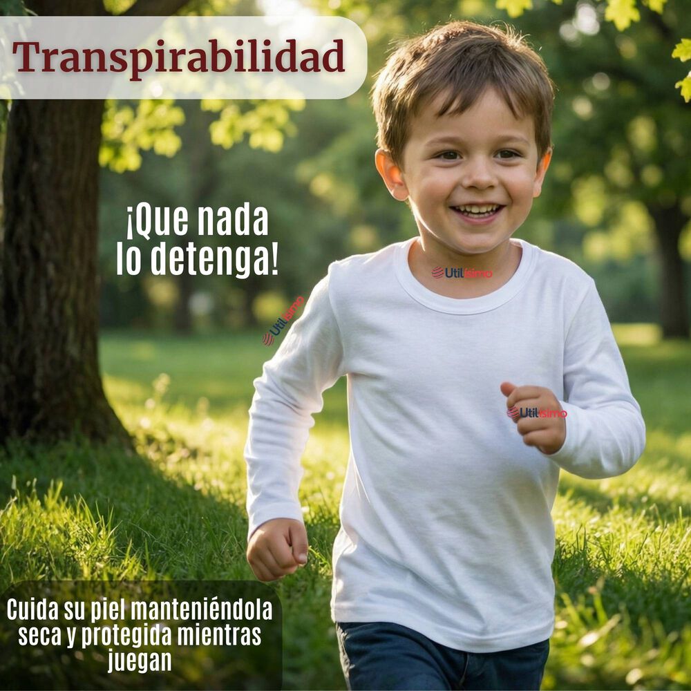 Pack 3 Camisetas Algod&oacute;n Manga Larga Polera Primera Capa Blanco Ni&ntilde;o image number 7.0