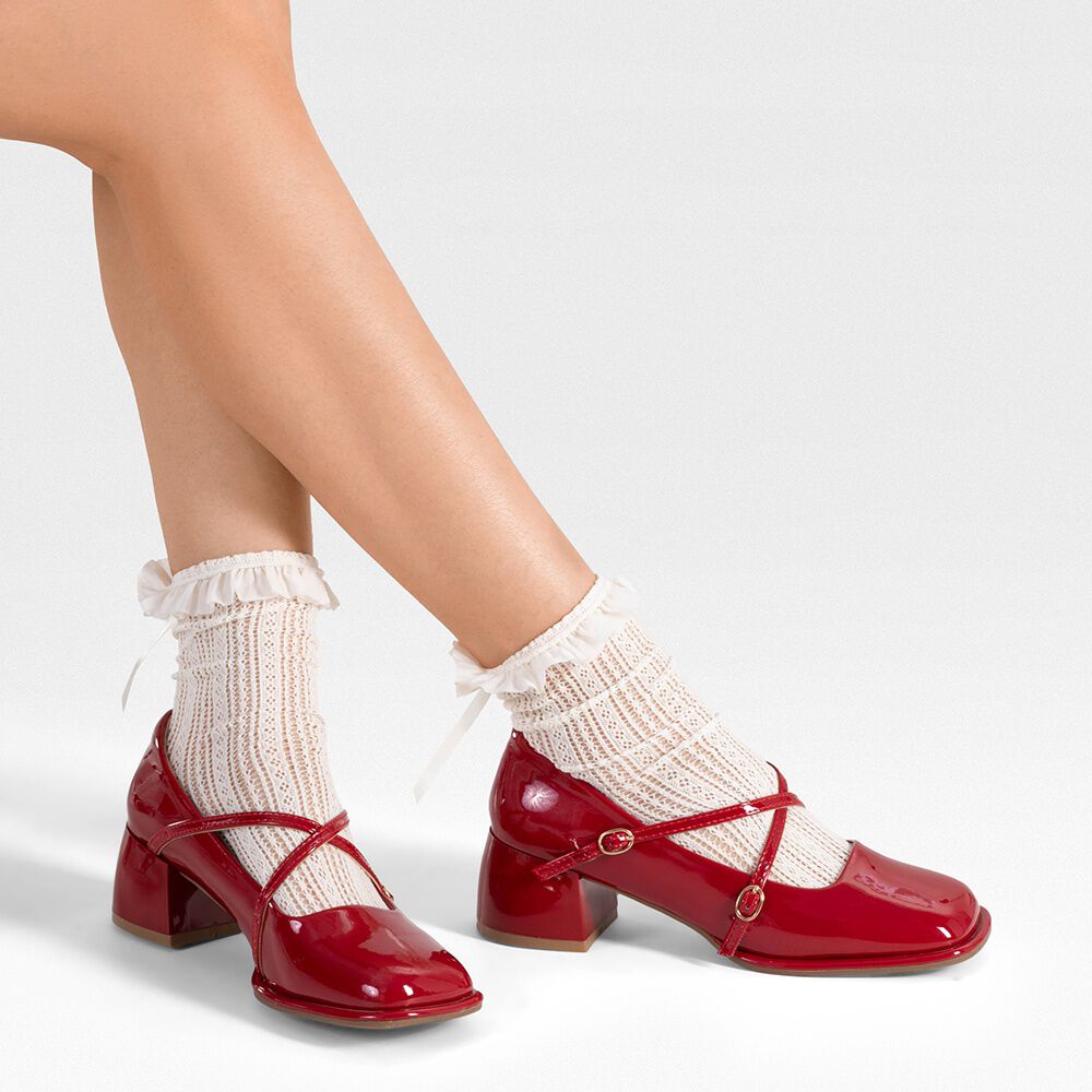 Zapato Mary Jane Burdeo Charol Elegante Mujer Weide Yl65 image number 1.0