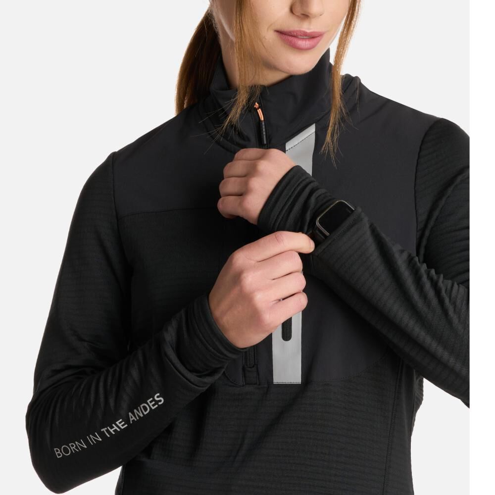 Polerón Deportivoes Mujer Karova Nano F 1/4 Zip Negro Xs image number 5.0