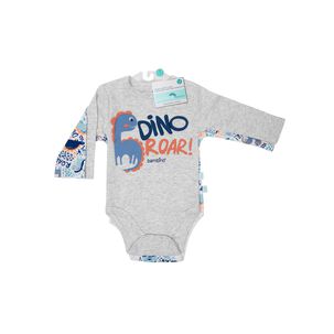 Set 2 Piezas Bodys Manga Larga Bambino Dinosaurio Azul