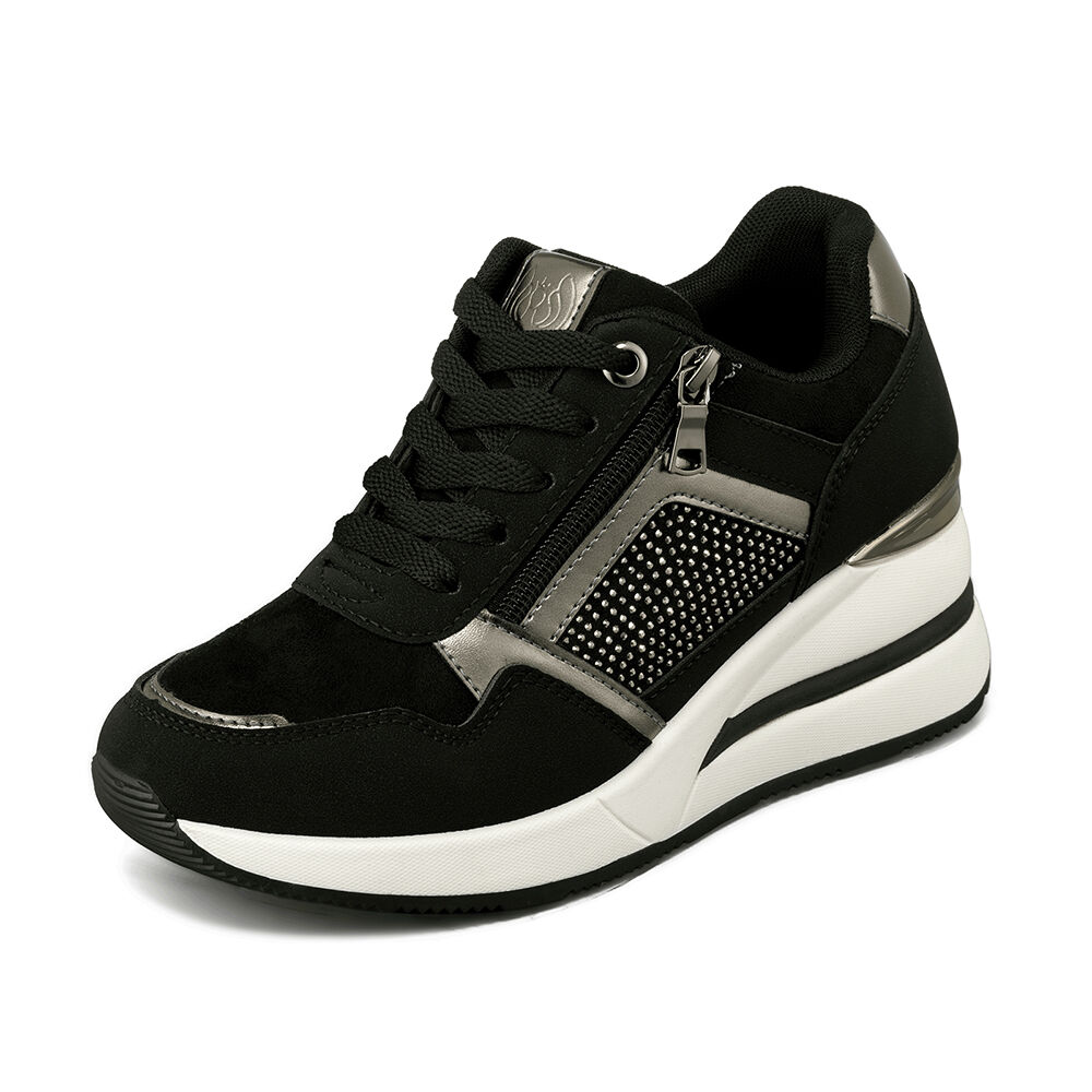 Zapatilla Deportiva Taco Cuña Malla Mujer Weide Jll61 image number 4.0