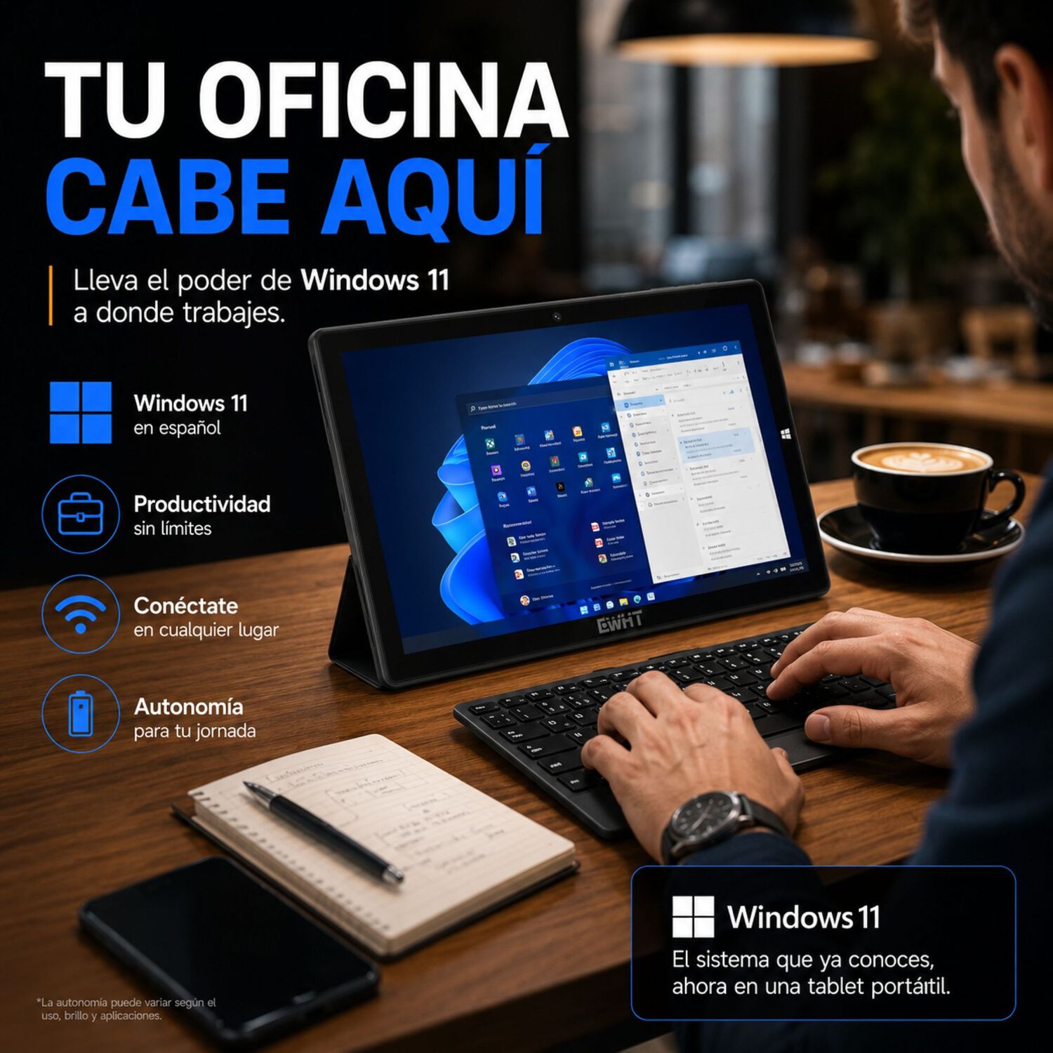 Tablet Cwht N102a Windows 11 256gb Ssd 8gb Ram Teclado image number 3.0
