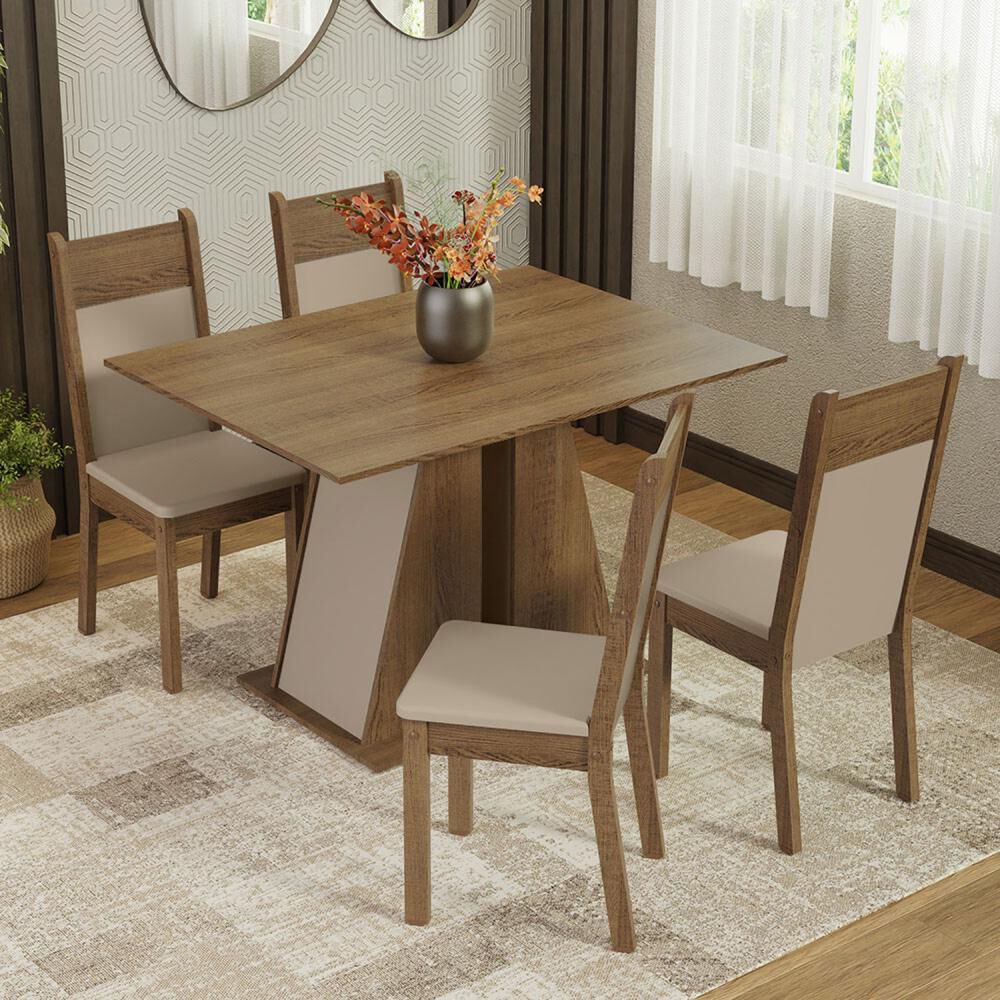 Juego De Comedor Vekkahome Isa Amada / 4 Sillas image number 9.0