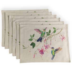 Set 6 Individuales De Lino 35x45 Repelente A Liquido-antimancha Md12