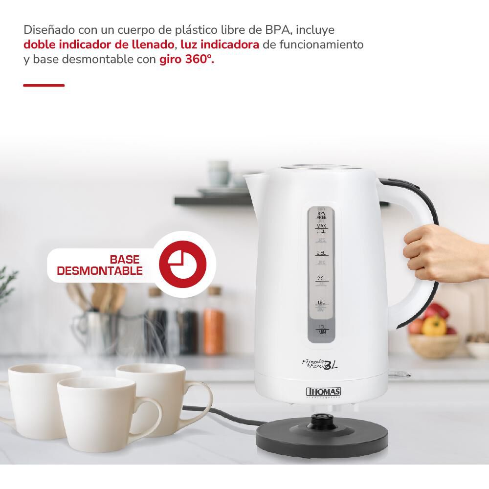 Hervidor Thomas Th-4351 / 3 Litros / 2200 Watts image number 4.0