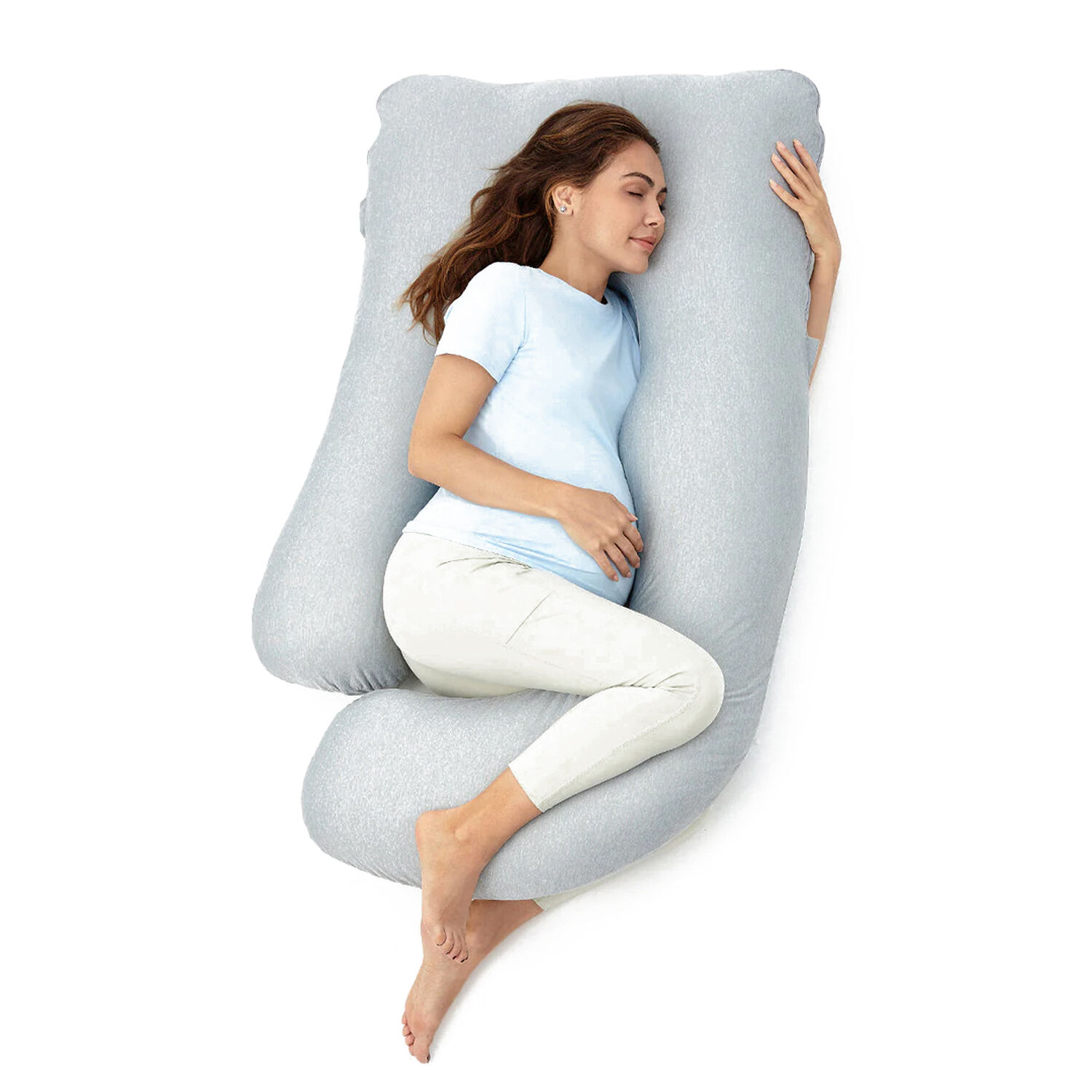 Almohada De Embarazo Forma De U Con Tela Refrescante image number 0.0