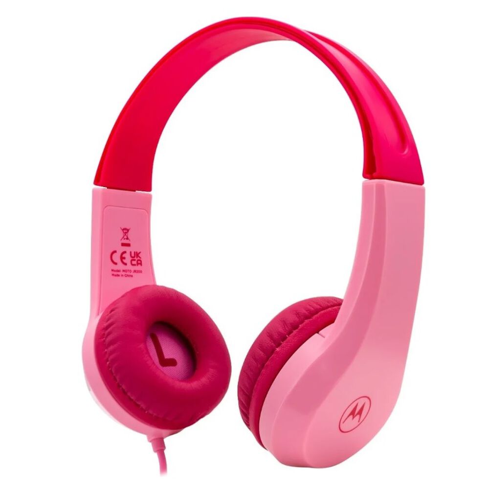 Audífonos Para Niños Infantil Motorola Moto Jr 200 Jack 3.5mm Rosado