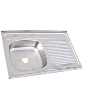 Lavaplatos 800x500 Con Rebalse Sobreponer Comb. Derecho