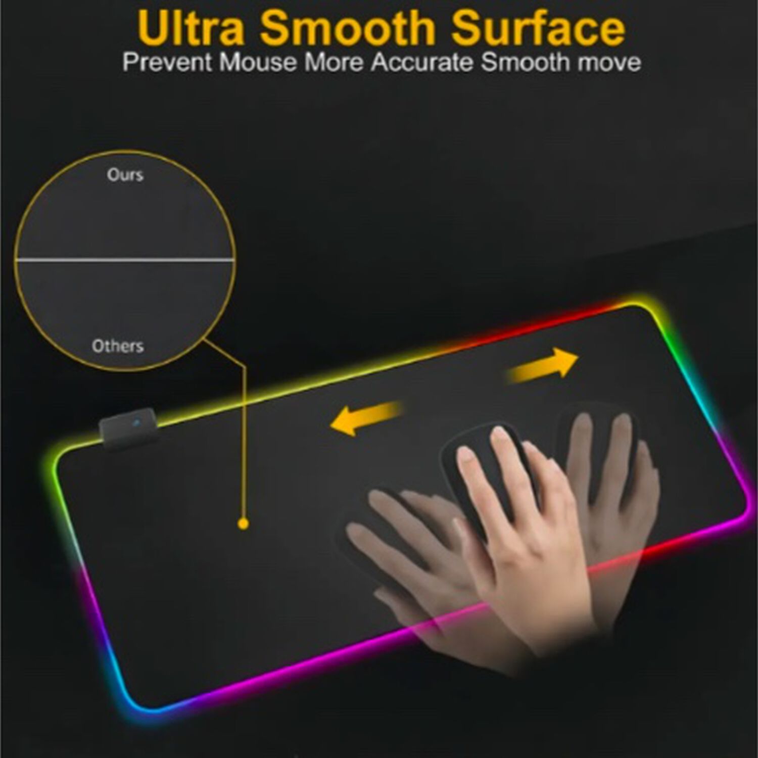 Mousepad Gamer Negro Antideslizante image number 6.0