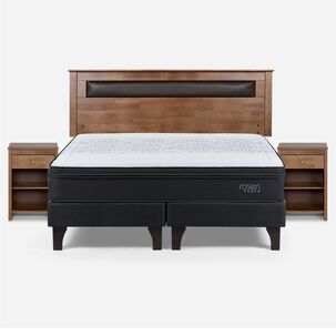 Cama Europea Rosen Tempo / King / Base Dividida + Set De Maderas