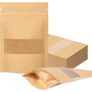 Pack 150 Bolsas Doypack Kraft 9x14cm Almacenaje De Comida