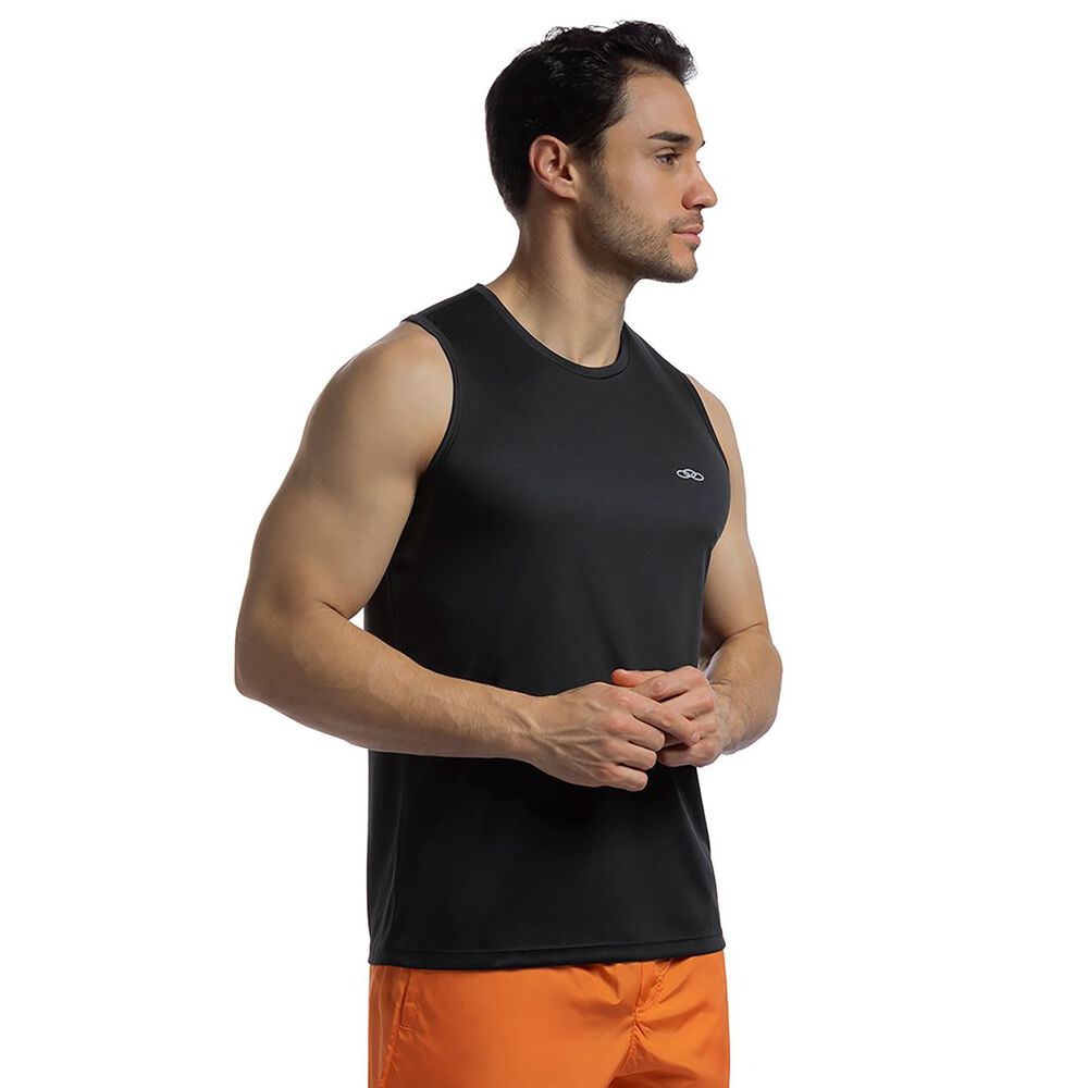 Polera Essential Sin Mangas Negra Hombre image number 1.0