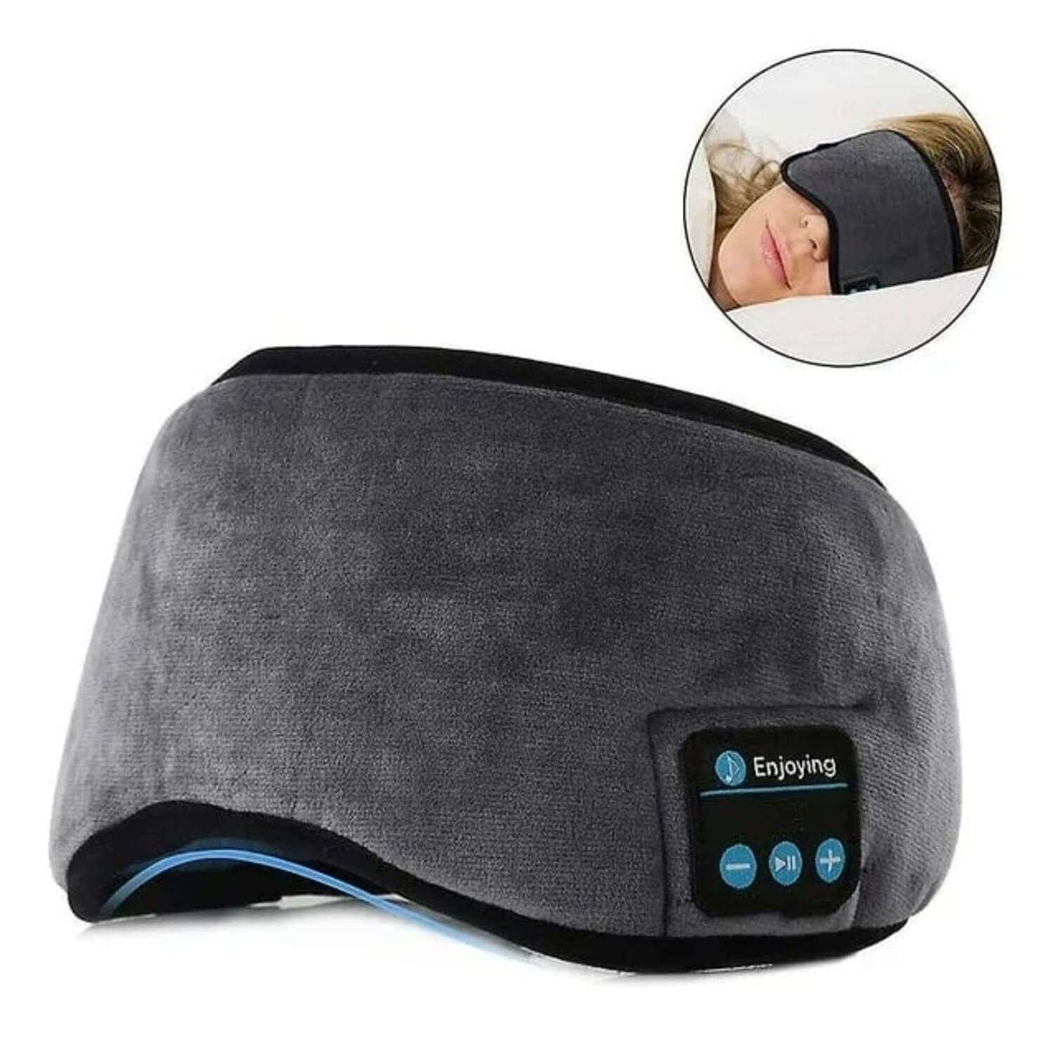 Antifaz M&aacute;scara Para Dormir Auriculares Bluetooth 5.0 Color Gris Unicolor image number 3.0