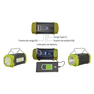 Linterna L&aacute;mpara Solar Multifuncional Recargable Usb