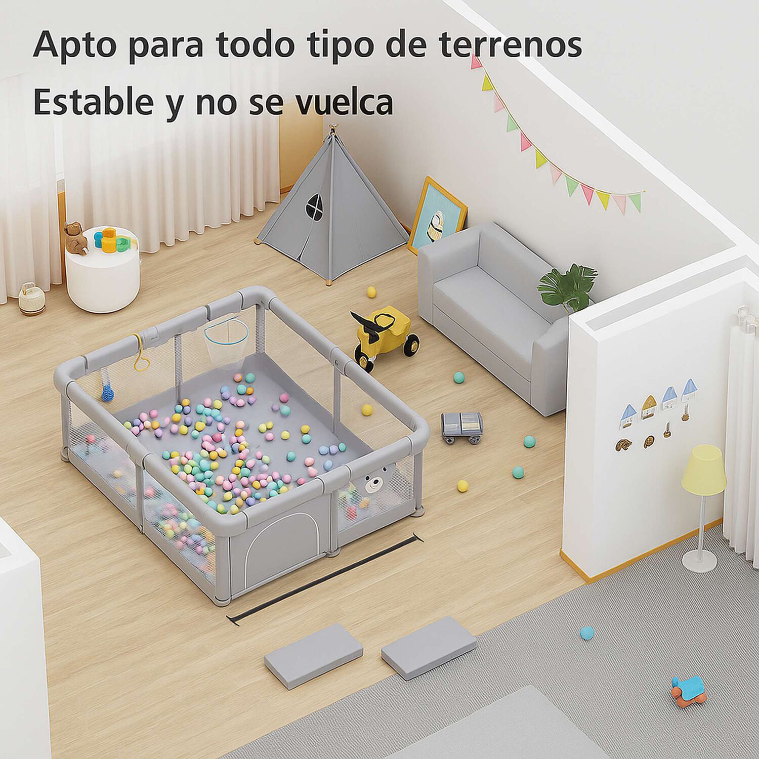 Corral De Juegos Infantil Con Accesorios De Juego 150x180 image number 5.0