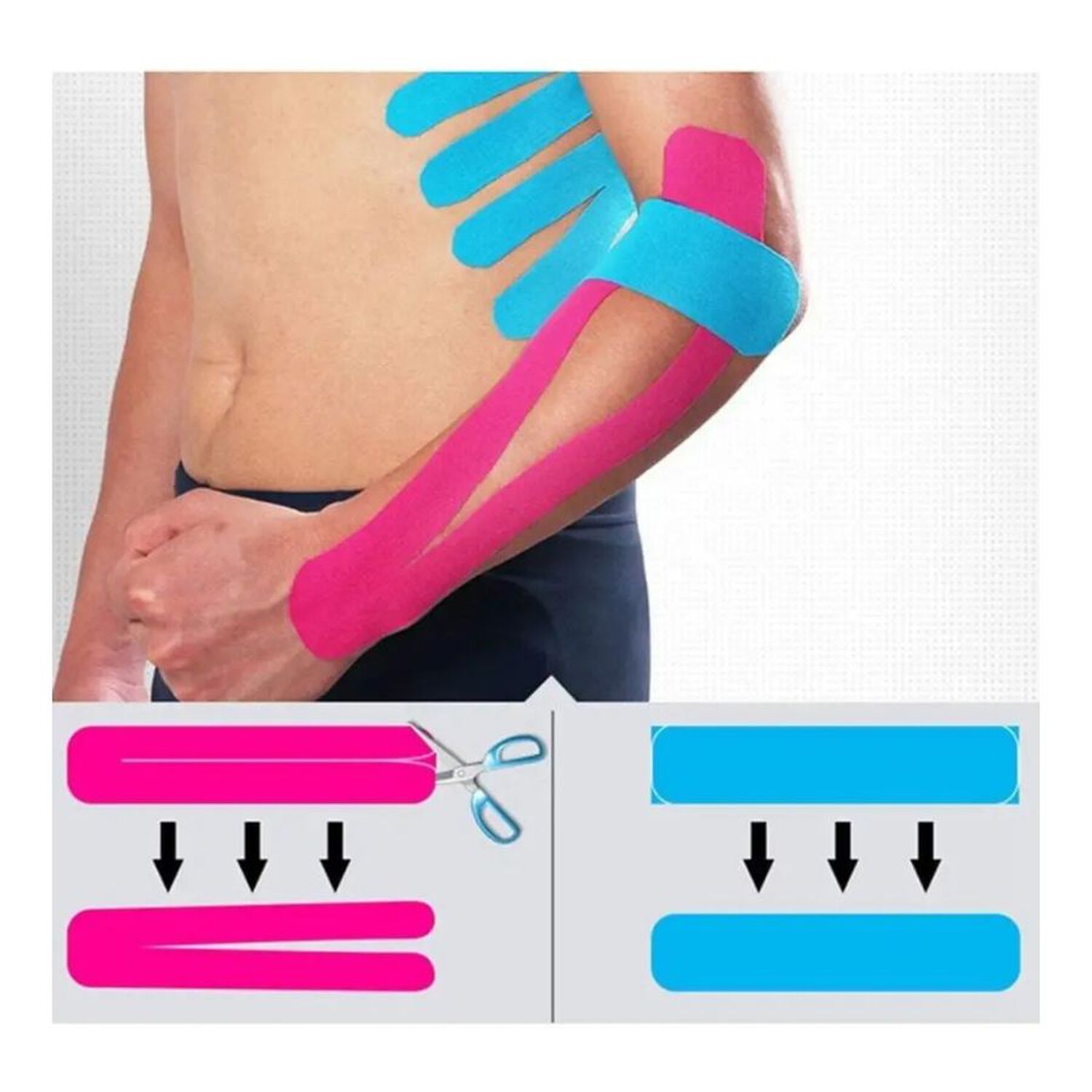 Pack 2 Cinta Kinesiologica Sportstape Vendaje Neuromuscular 5mx5cm image number 1.0