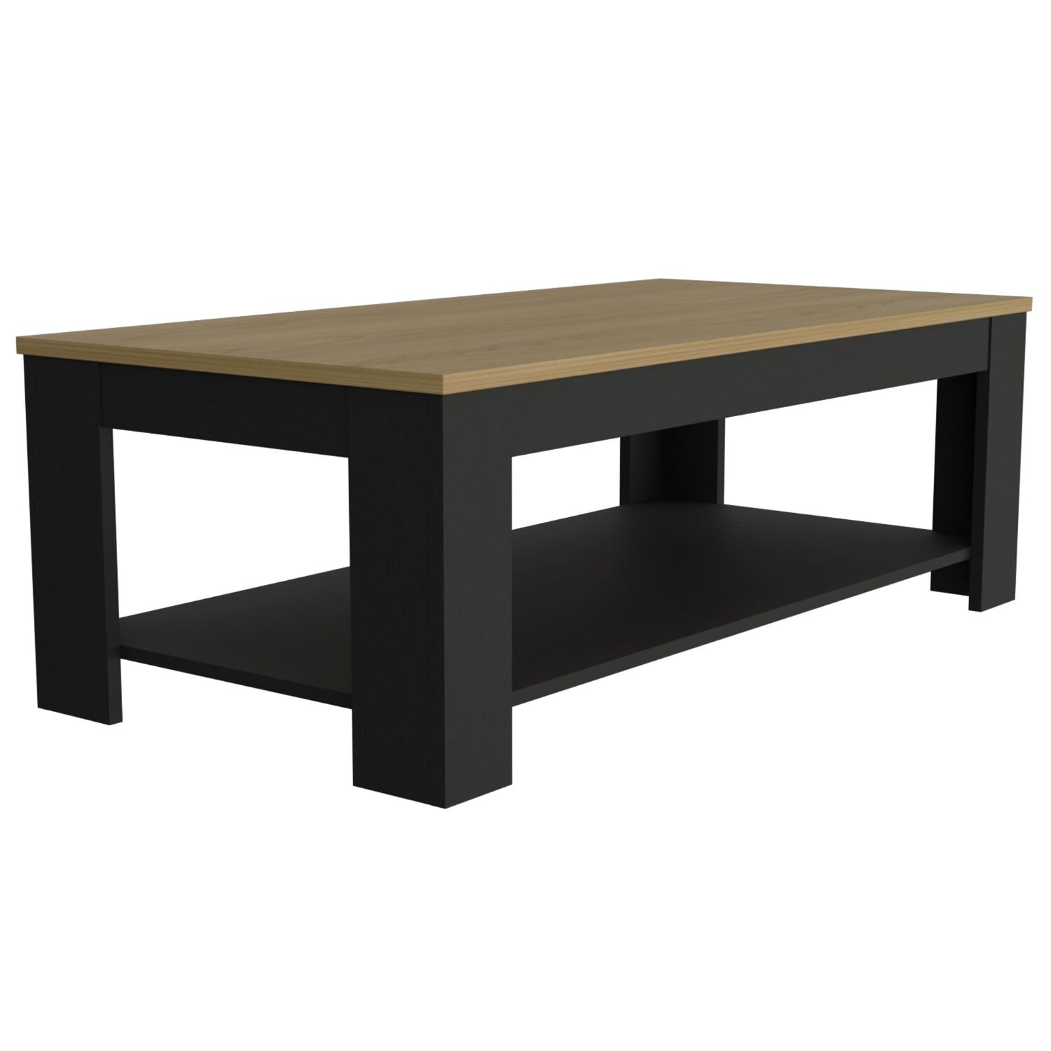 Mesa De Centro 120x60x41,5 Cm Cafe Claro Y Negro image number 0.0
