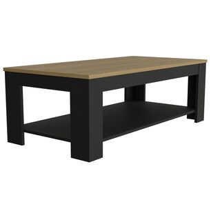 Mesa De Centro 120x60x41,5 Cm Cafe Claro Y Negro