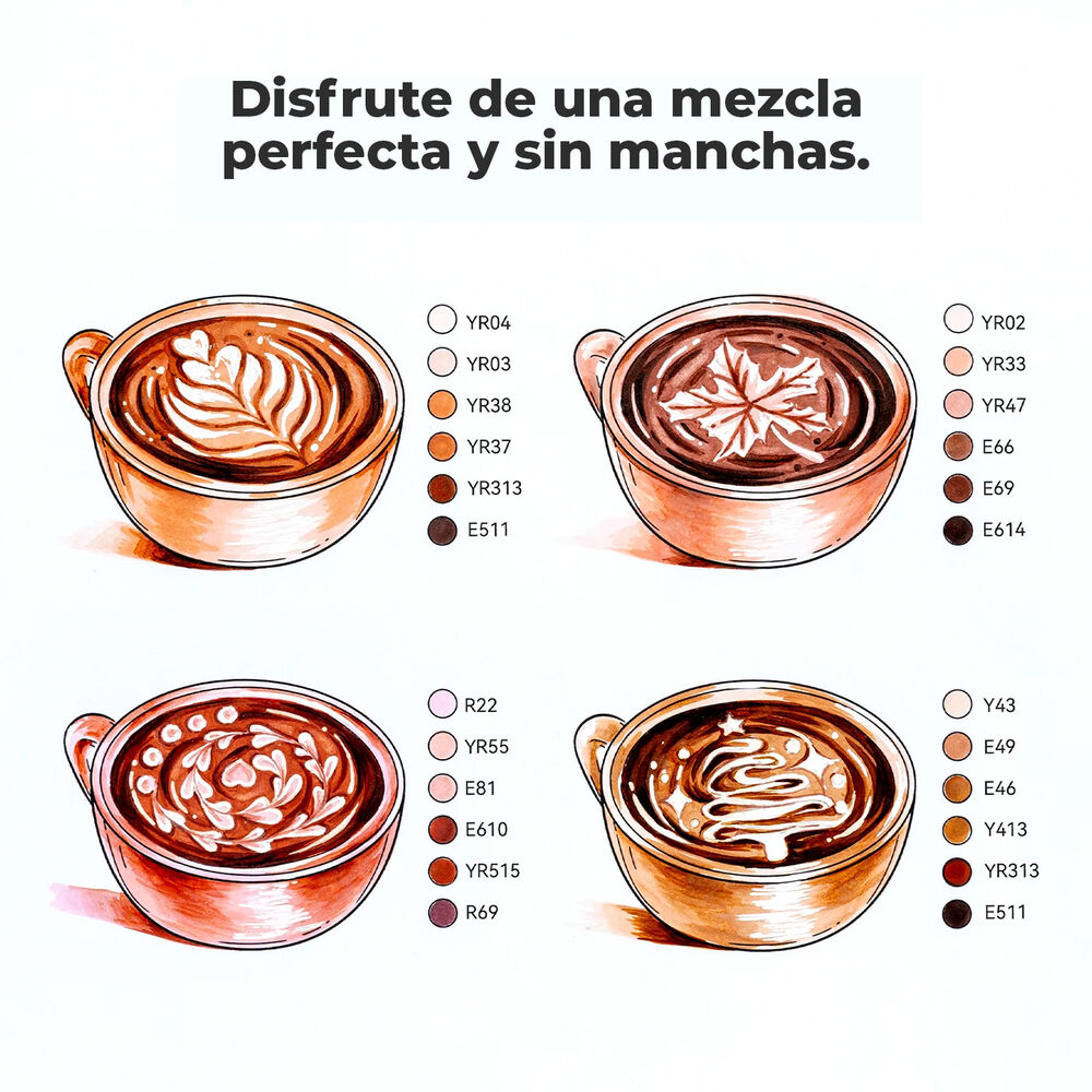 Ohuhu 24 Marcadores Piel Honolulu S Pincel & Biselada Suave image number 7.0