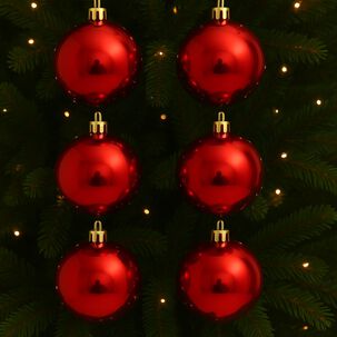 6 Esferas Navideñas Bambalinas 4cm Adorno Rojo Decoracion 6 Esferas Navideñas Bambalinas 4cm Adorno Rojo Decoracion