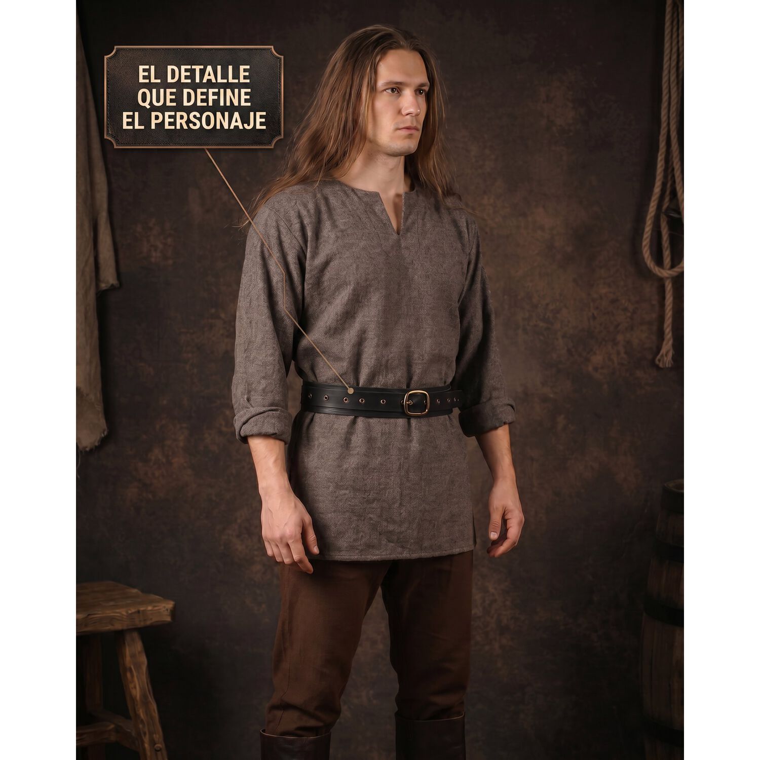 Cinturon Vikingo Medieval De Cuero Pu Accesorio Cosplay image number 39.0