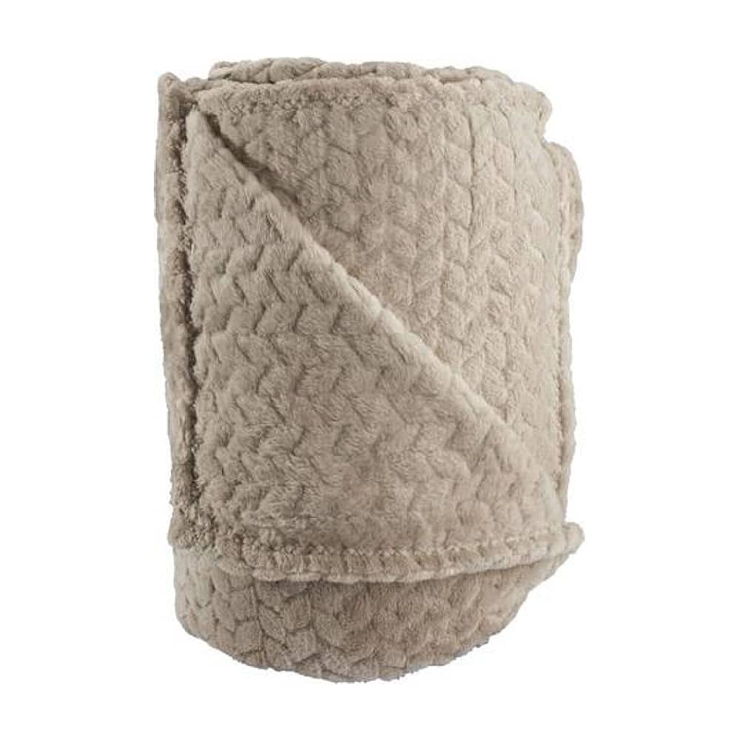 Frazada Andes Jacquard Flannel Beige 2 Plaza image number 0.0