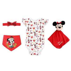 Set 4 Piezas Navidad Minnie Muerdago Ni&ntilde;a 12-18m