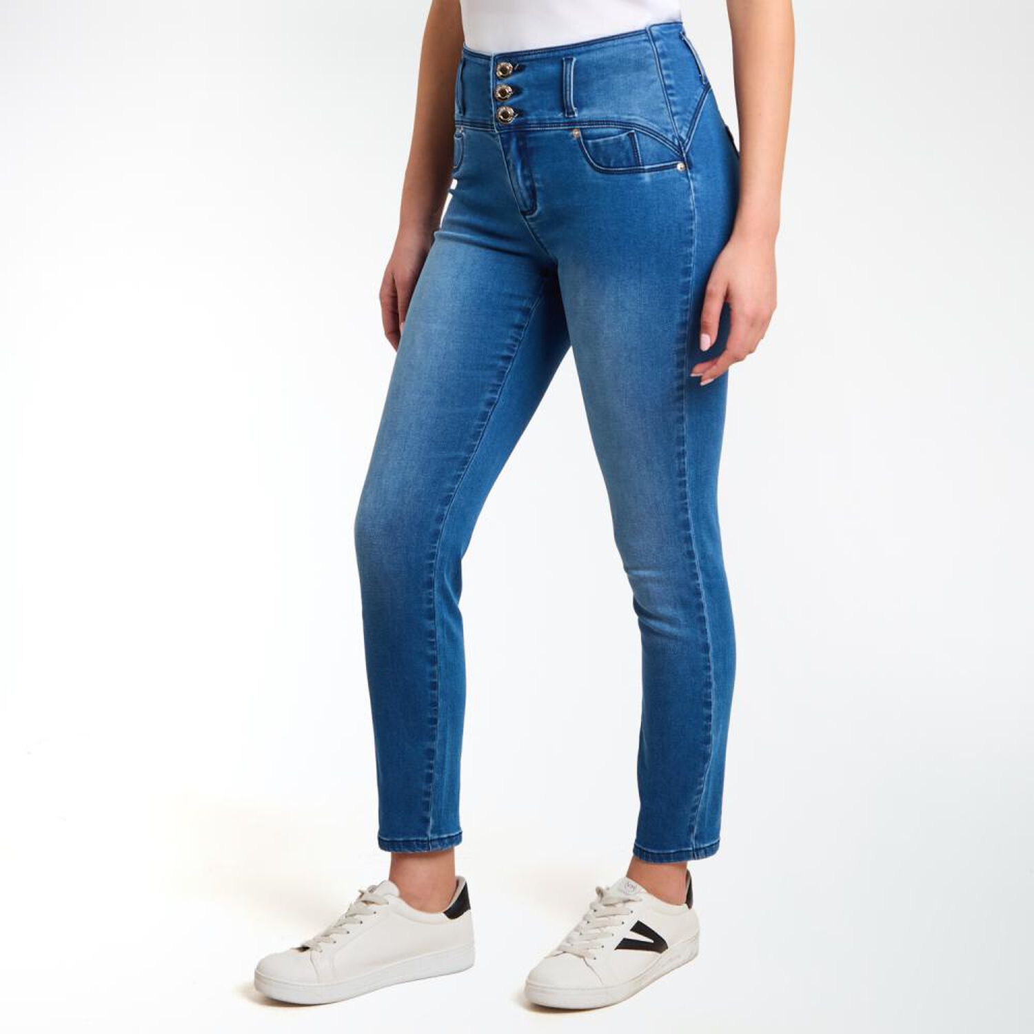 Jeans Tiro Medio Sculpture Push Up Mujer Kimera image number 2.0