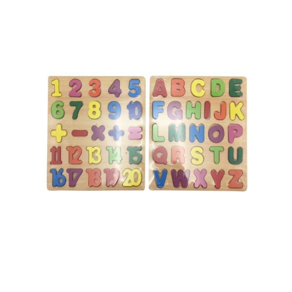 Juego Madera Letras Números Didáctico Niños Abecedario Encaj image number 12.0