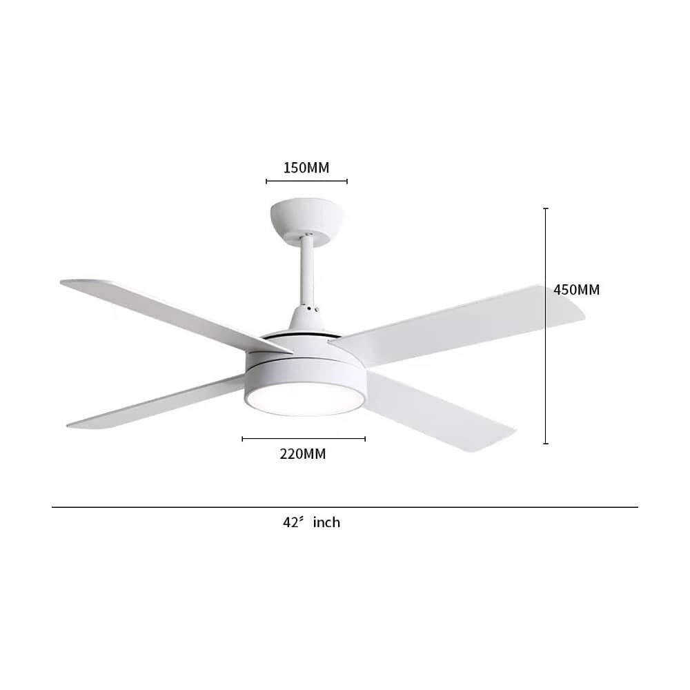 Ventilador De Techo 4 Aspas Blanco Luz Led image number 3.0