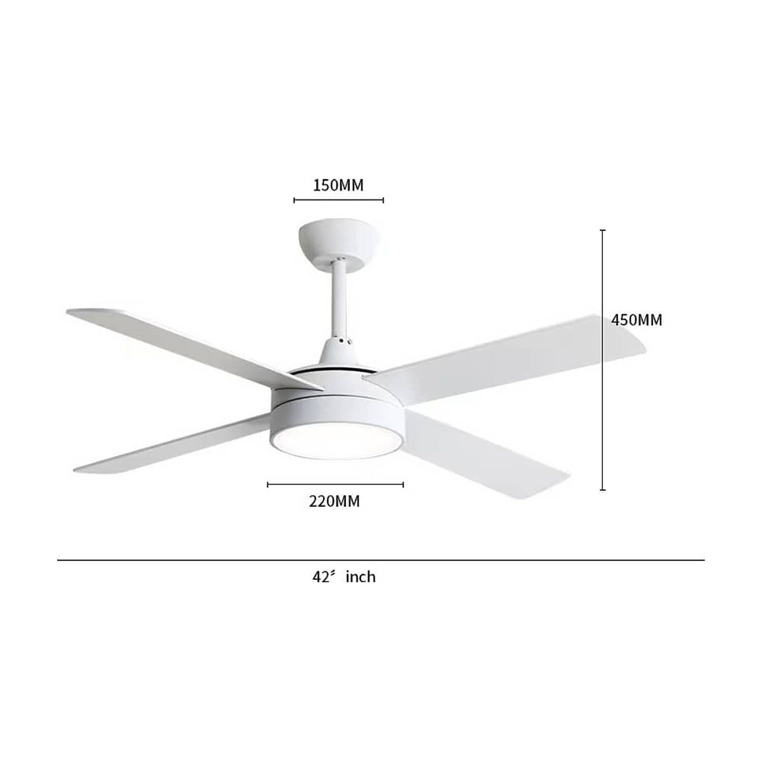 Ventilador De Techo 4 Aspas Blanco Luz Led image number 3.0