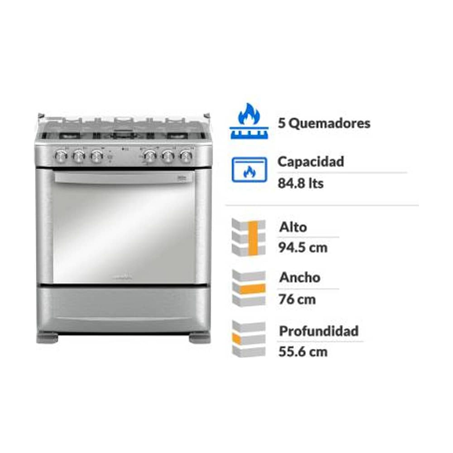 Cocina A Gas Mabe Andes7650FX1 / 5 Quemadores image number 1.0
