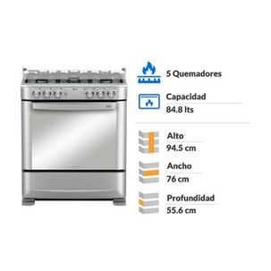 Cocina A Gas Mabe Andes7650FX1 / 5 Quemadores