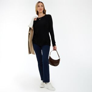 Sweater Cachemir Manga Larga Cuello Redondo Mujer Geeps