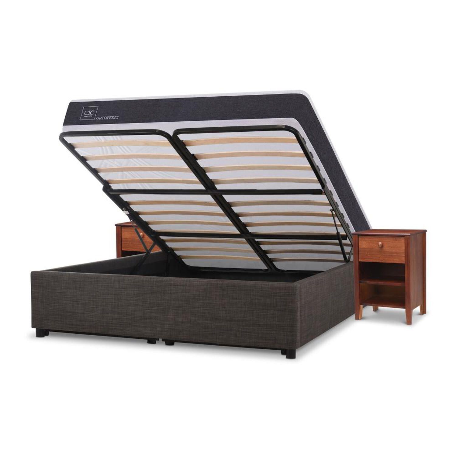 Cama Ba&uacute;l Cic New Ortopedic / 2 Plazas / Base Normal + Velador image number 6.0