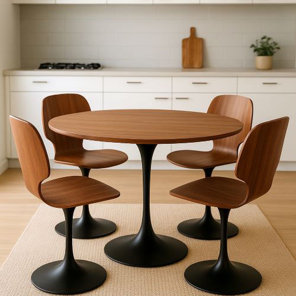 Mesa Tulip 100cm Walnut-black image number 6.0