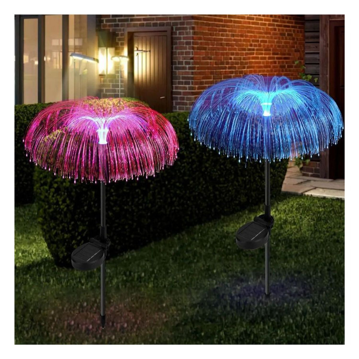 Pack 2 Estacas Solares Medusa Led Rgb Decoraci&oacute;n Jard&iacute;n image number 3.0